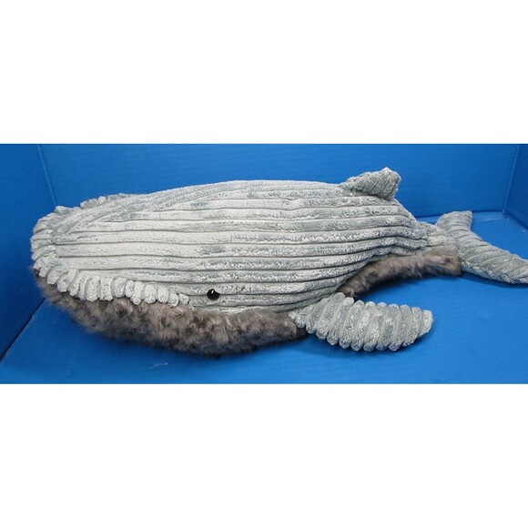 JELLYCAT Wiley Blue Whale Rare Retired 21” Plush Corduroy Faux Fur *READ* - Picture 1 of 10